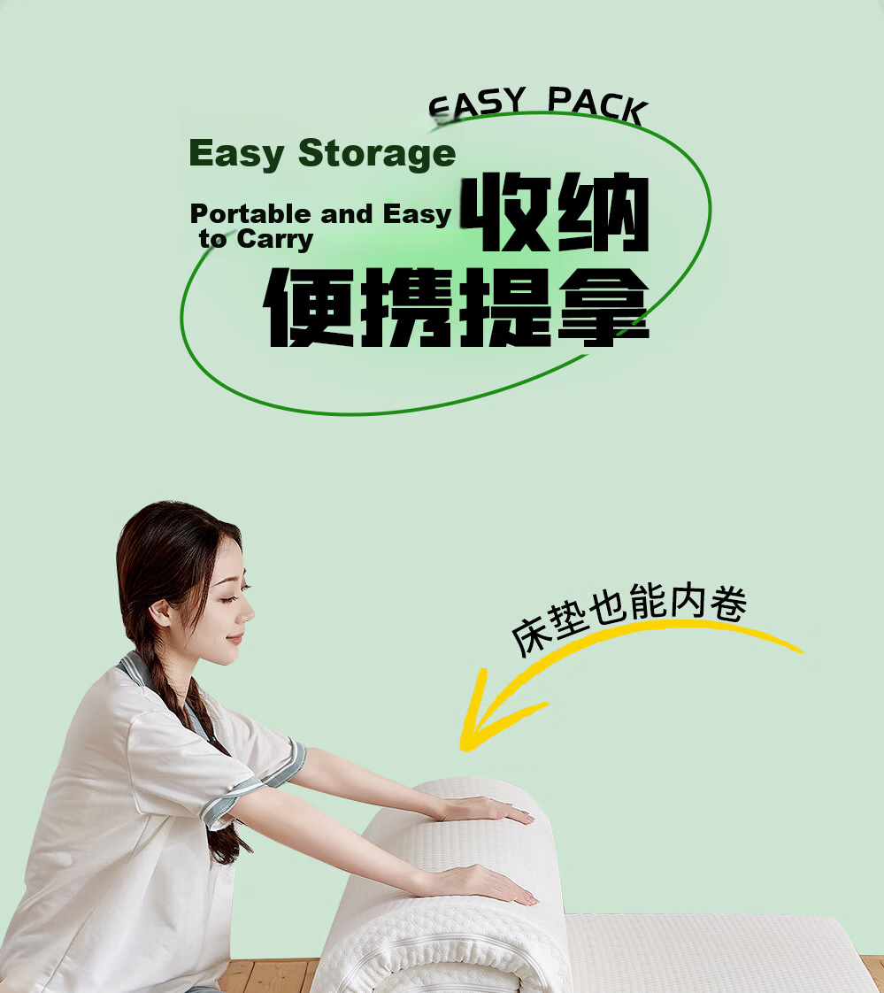 AiDeFuLATEX Latex Mattress, Imported from Thailand, Natural Latex Tatami, Single Bed for Dormitory Or Rental Apartment, 0.9*1.9 Meters, Medium to Firm 3