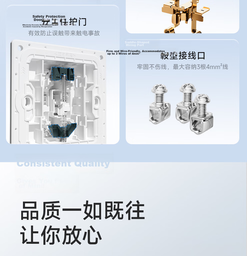 NVCleishidiangong Switch Socket, Three-Way Double Control Switch, 86-Type Ultra-Thin Panel Switch, N29 Misty Gray 28