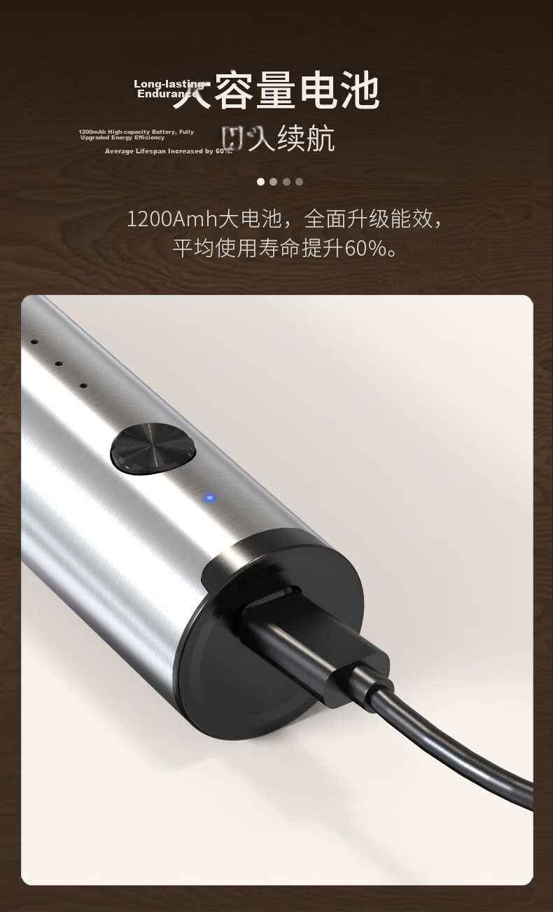 CLITON Rechargeable Electric Coffee Milk Frother Whisk Mixer Stick Milk Foam Maker 13