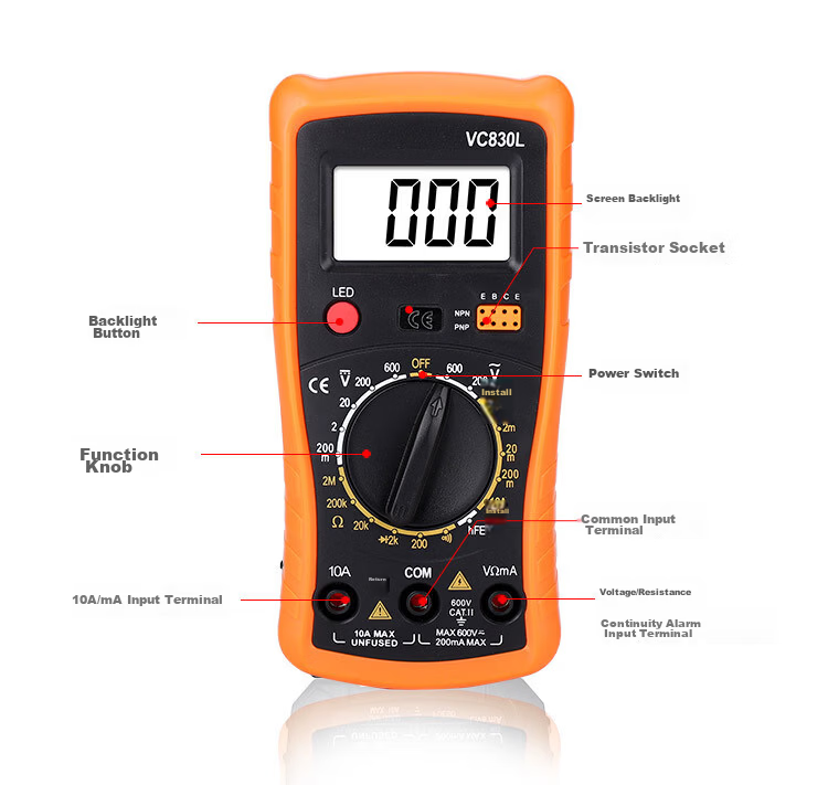 Biaokang Digital Clamp Multimeter VC830L Small Pocket High-Precision Universal Clamp Meter 4