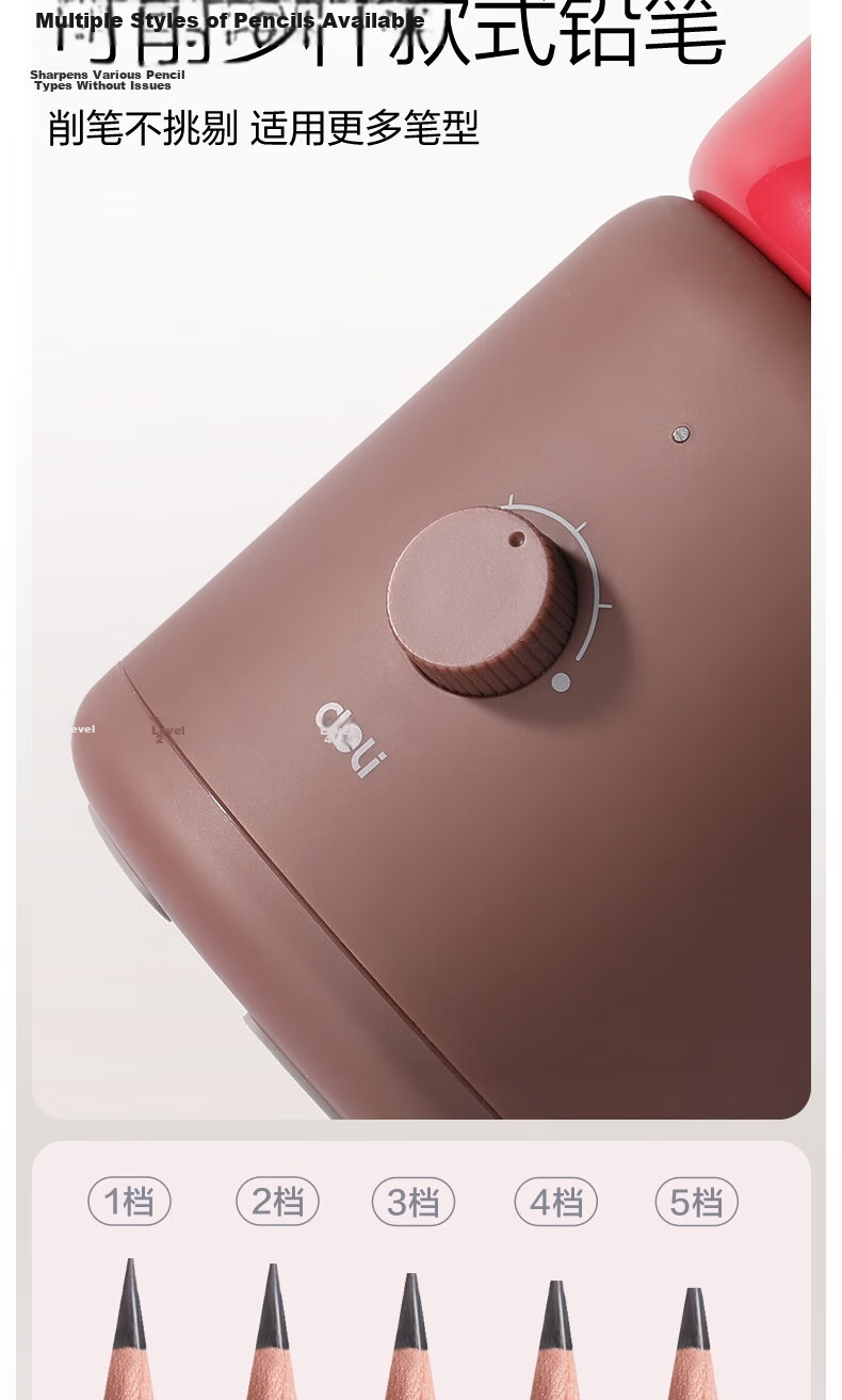 Deli Master Design Fully Automatic Large Diameter Electric Pencil Sharpener Thick Pencil Sketch Special Rotary Sharpener Student School Stationery Adjustable Color Pencil Sharpener Birthday Gift 8