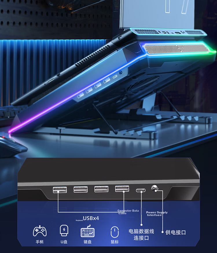 Lenovo Laiku Monitor Riser Computer Stand Multifunctional Desktop Organizer USB Expansion RGB Lighting Foldable Compression Design Built-in Storage Box MR101 16