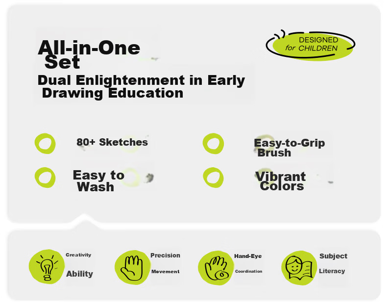 Melo Childhood Little Colorful Dot Pens Children's Early Education Baby Enlightenment Doodle Set Kindergarten Drawing Starter 6 Colors 3