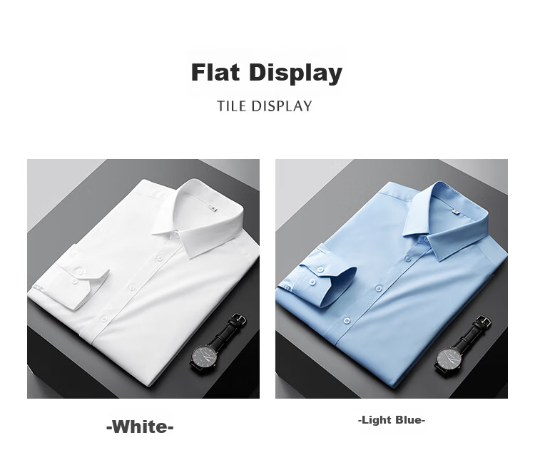 ROMON Men's Short Sleeve Cotton Solid Color Business Casual Lightweight Breathable Shirt White (Short) L 20
