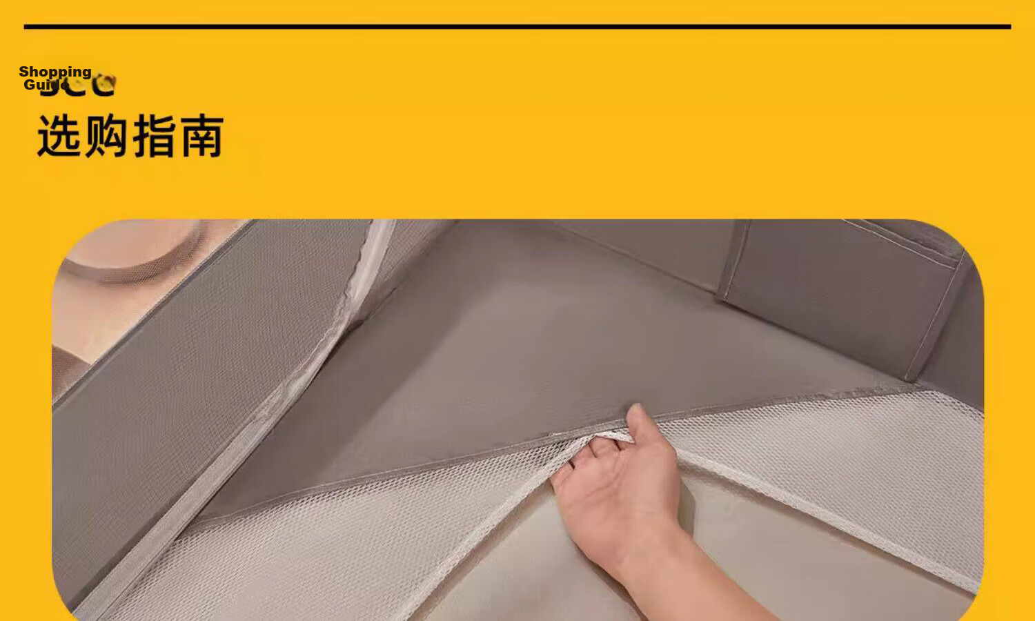 XIHAN Class A Home Baby Anti-Fall Playpen Mosquito Net with Three Doors 1.8*2m Bed [Base Support with Fan Rod] 2