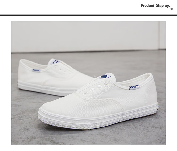 Warrior Canvas Shoes for Men And Women, Comfortable Flat White Sneakers, Nurse Shoes, Couple's Casual Shoes WXY-A446T White 42 4
