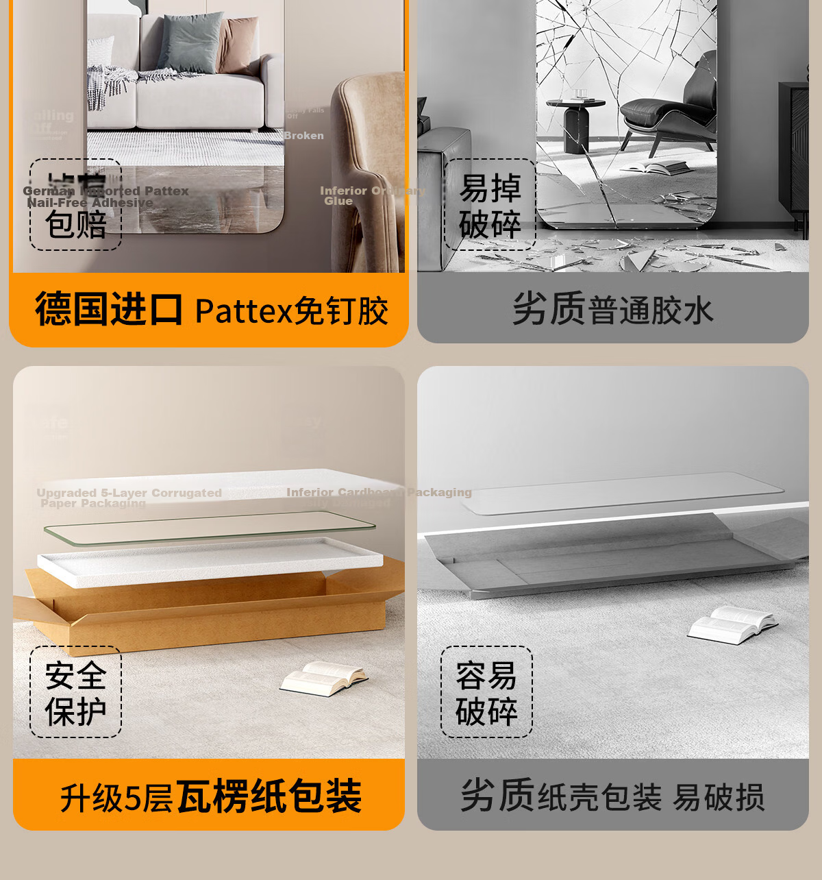 Xiaojiangcai Full-Length Mirror Dressing Mirror Adhesive Cabinet Door Wall Sticker Self-Adhesive Home Dormitory Invisible HD Fitting Mirror 45*160cm 2