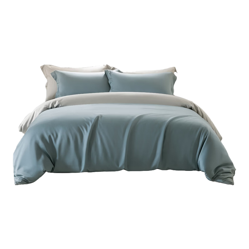 MUJI A-Class 60s Mercerized Ultra-Soft 100% Cotton Bedding Set 4-Piece for 1.5/1.8m Bed 200x230cm Beige Coffee
