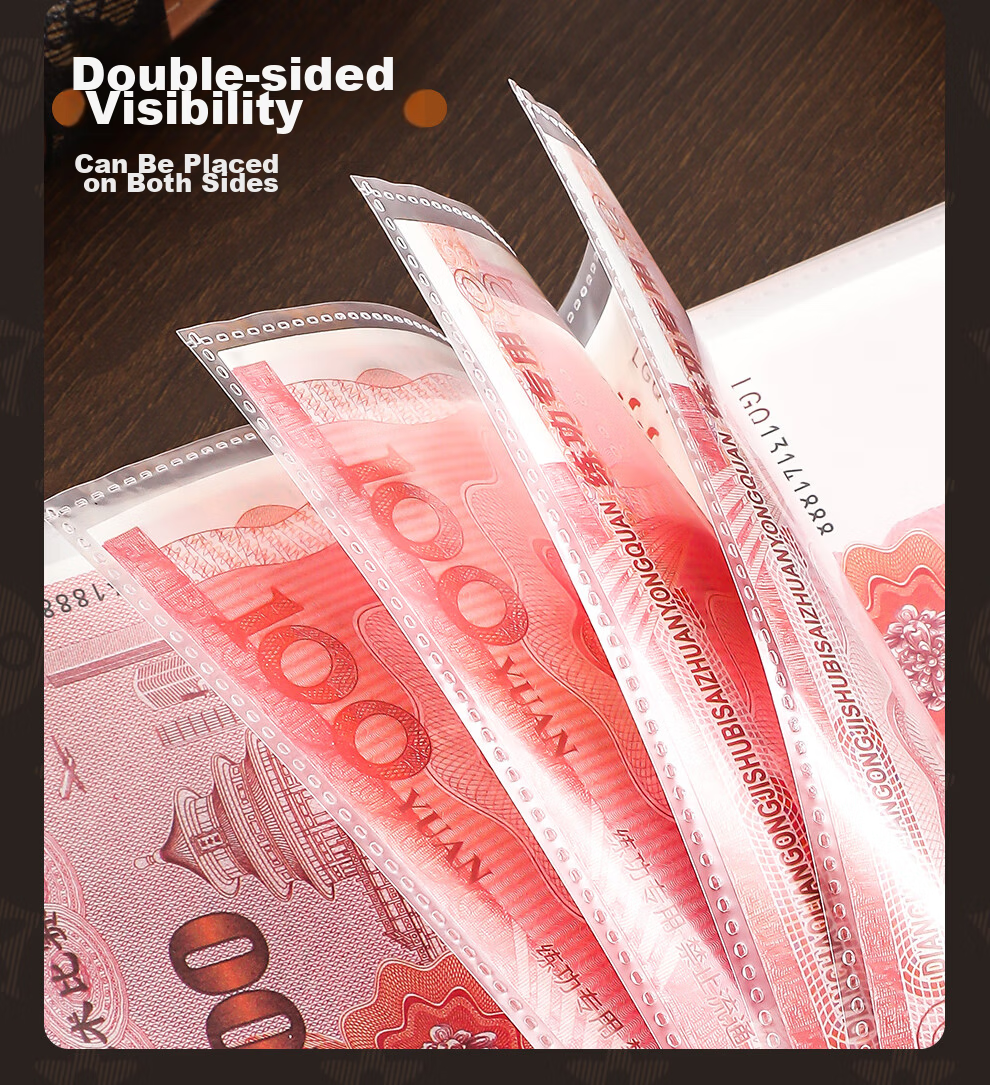 Longe Cash Storage Book Large Capacity Waterproof Money Organizer Cash Holder Banknote Collection Folder Receipt Storage Clip 5