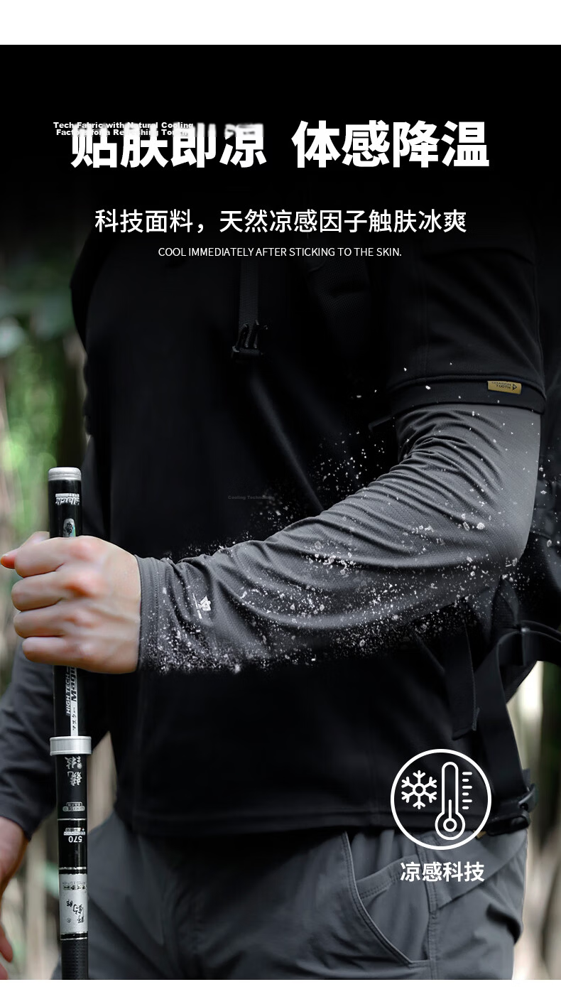 ZHANSHUNIAO Wide Brim | Loose Fit Sun Protection Ice Silk Sleeves for Men Summer UV Protection Arm Sleeves Large Size Cycling Driving 15