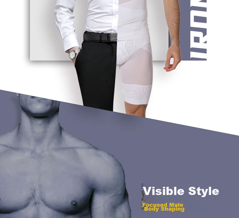 LangSha Men's Shapewear, Invisible Tummy Control Vest, Fitness Belly Slimming Device, Waist Shaping Underwear, Black, XXL 9