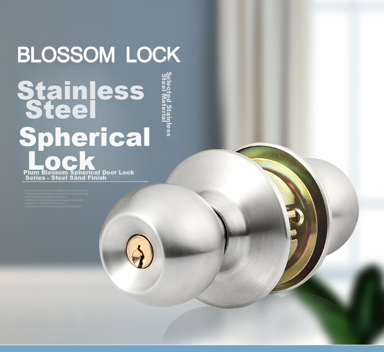 BLOSSOM Stainless Steel Spherical Lock Universal Indoor and Outdoor Wooden Door Lock Model 587 1