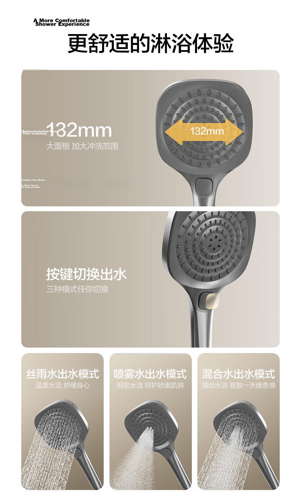ARROW K520 Smart Bathroom Shower Set with Hot and Cold Pressure Boosting Spray Head and Digital Display AE34912GGW 21