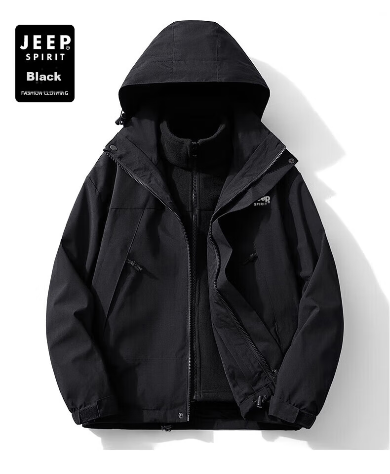 JEEP SPIRIT Windproof And Water-Resistant Single-Layer Outdoor Jacket for Men And Women, Warm Mountaineering Coat 14