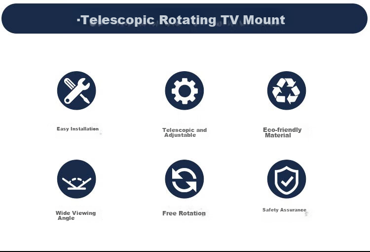 ProPre Telescopic Rotating TV Mount 32-65 Inch 90-Degree Folding Wall Bracket Ultra-Thin Large Screen Embedded Multi-Brand Universal TV Stand 2