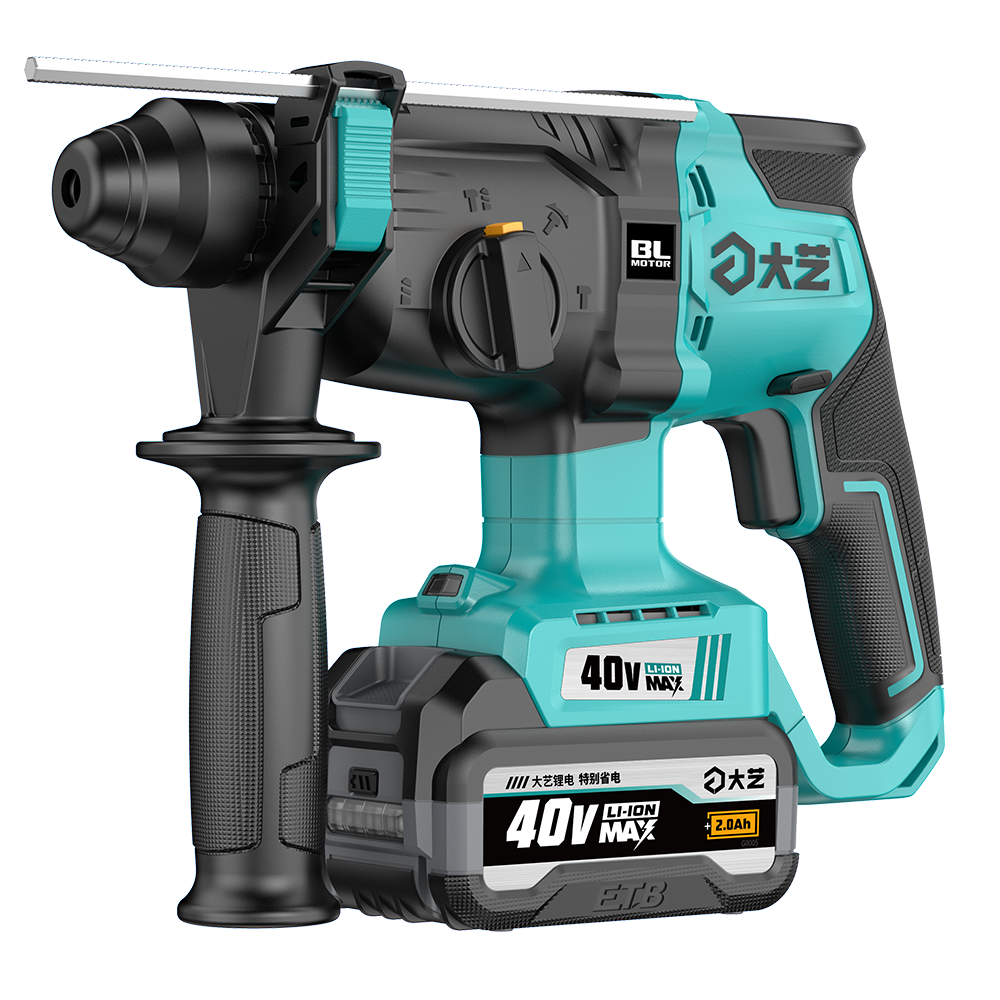 Dayi 40V Brushless Cordless Rotary Hammer Drill 22mm Electric Chisel Impact Groove Concrete Hammer