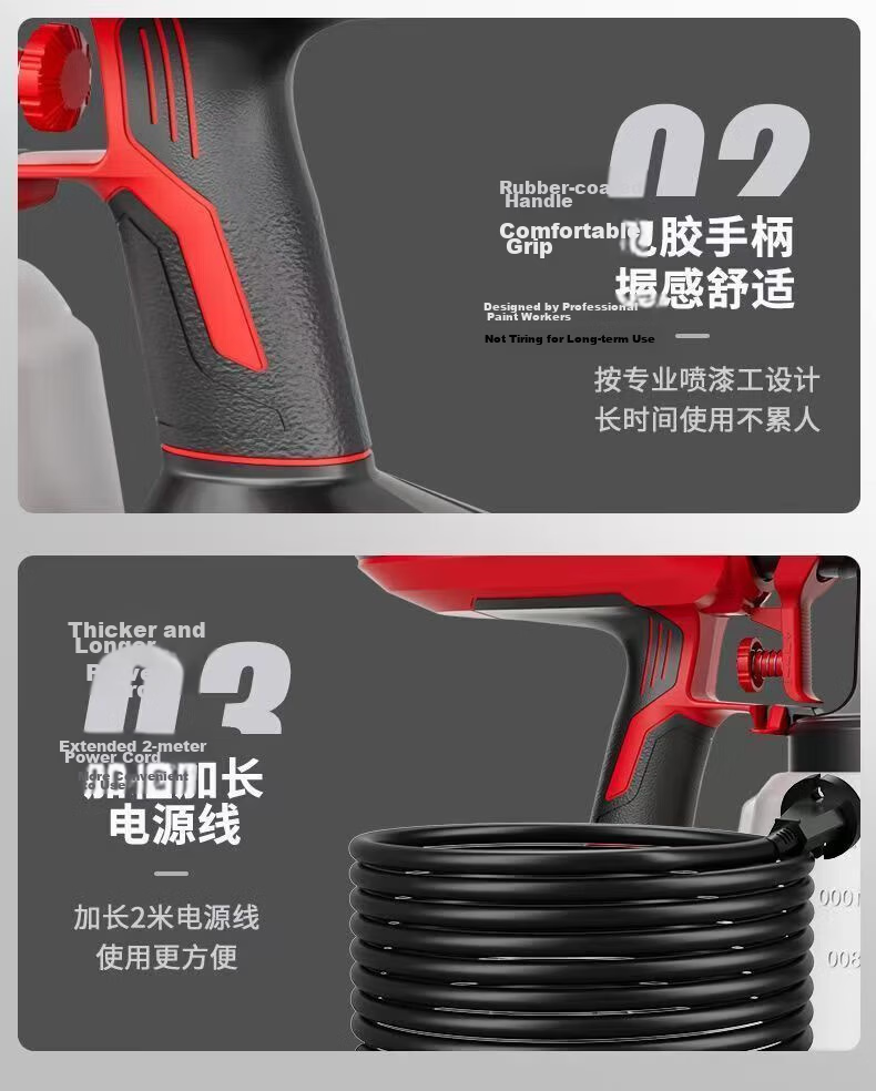 DELIXI ELECTRIC Electric Spray Gun Paint Sprayer Latex Paint Coating Car Door Spray Tool 4.0 One Battery One Charger 23