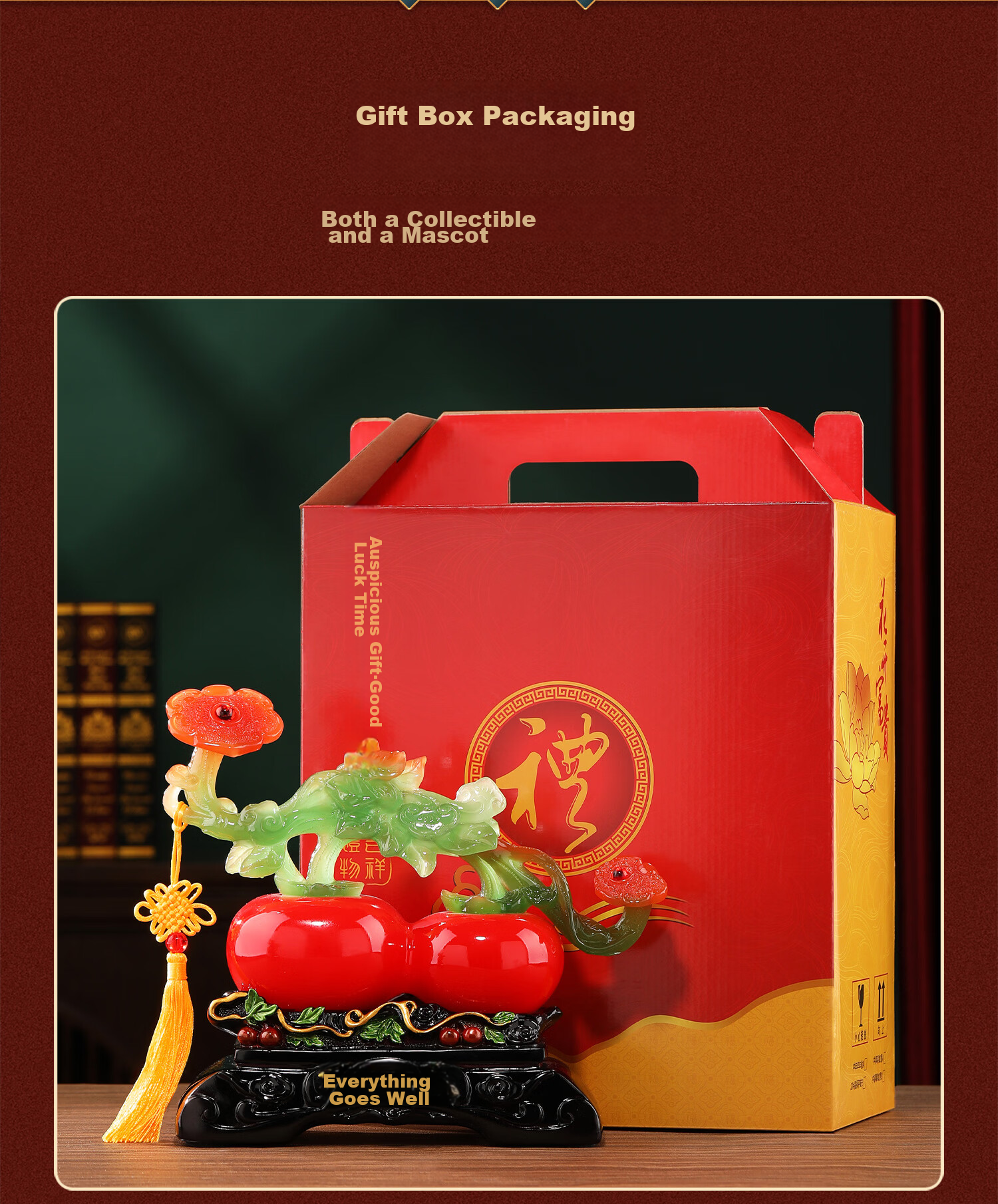 Heshengtang Auspicious Persimmon Ornament High-End Elegant Living Room Entryway Office Decoration Opening Gift Housewarming Present 9