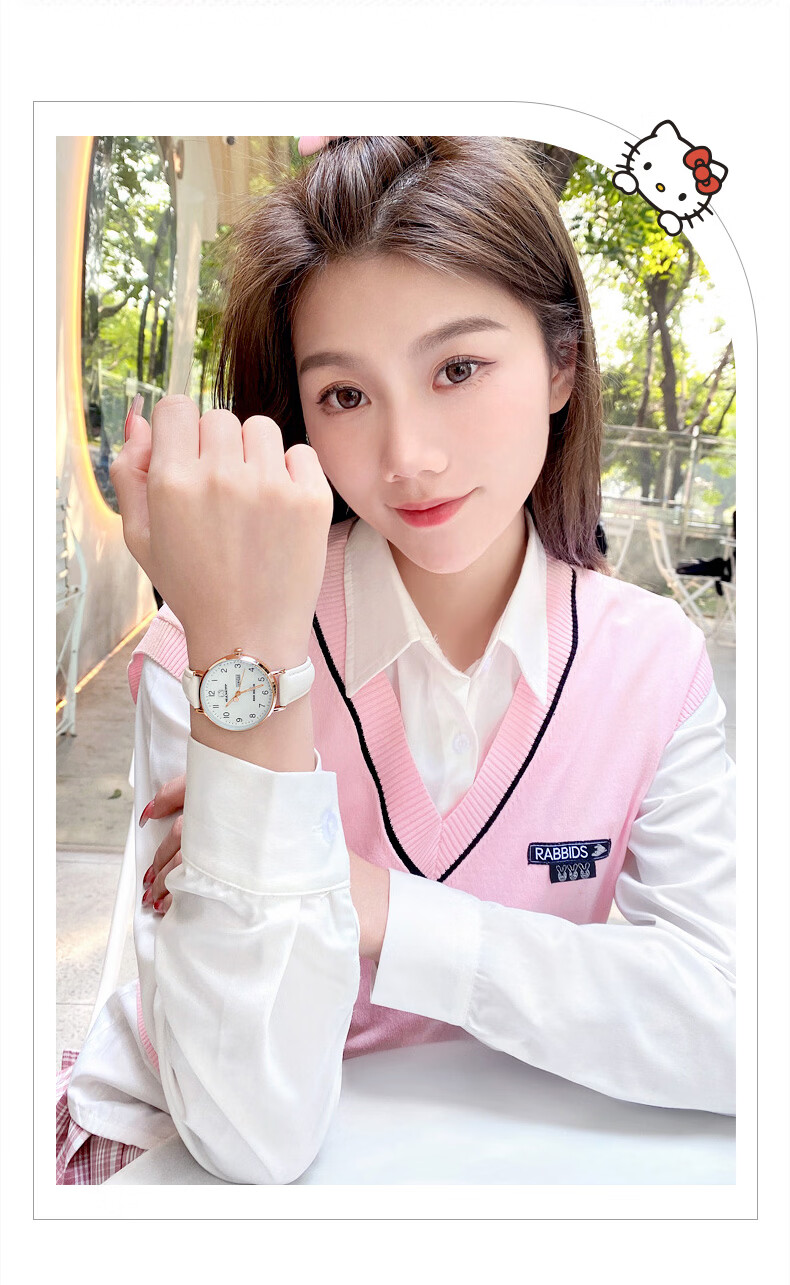 ZGO X Sanrio Watch for Female Students, Middle And High School Girls, Exam-Specific HelloKitty Watch 2108 2