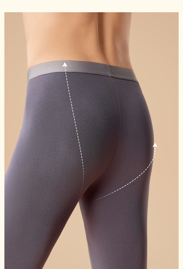 MiiOW Women's Thermal Underwear Autumn Pants 10A Antibacterial Mite-Resistant Warm Pants Plus Size Loose Cotton-Lined Leggings 16