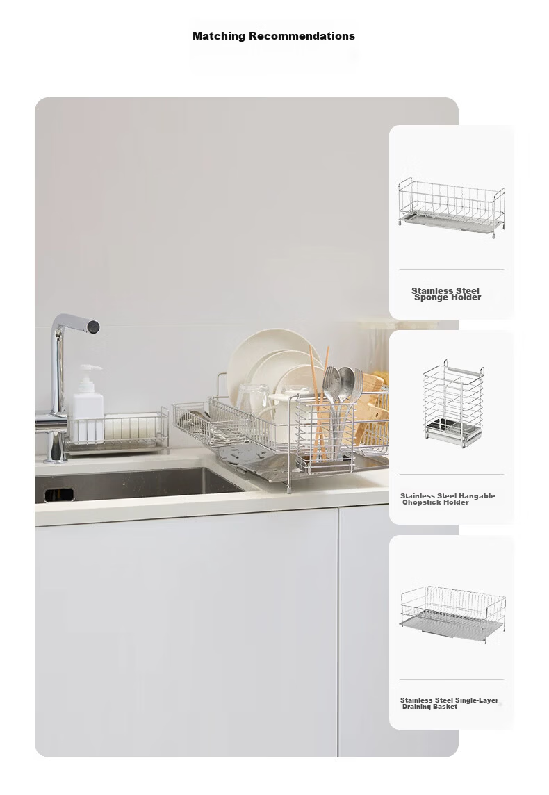 MUJI Stainless Steel Hanging Draining Rack Kitchen Sink Drainer 33x9.7x6.2cm 4
