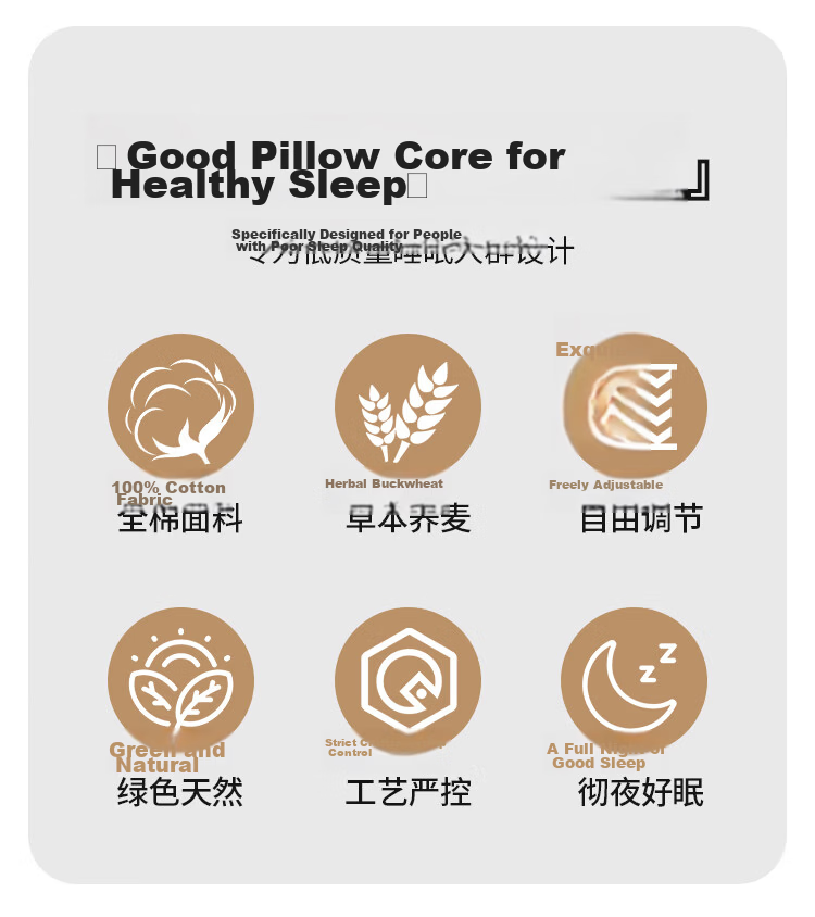 Wuyingongfang, Mu Yin Liangpin Textile Subsidiary, Pure Cotton Buckwheat Pillow, 100% All Buckwheat Hulls And Buckwheat Skin Pillow Core, Extra Large, White 2