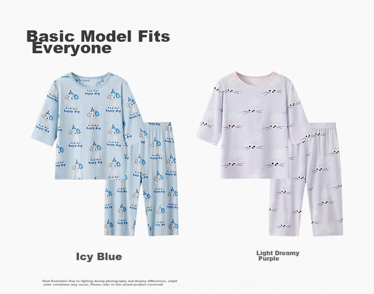 Ying's [Antibacterial Modal] Cooling Cartoon Girls' Summer Thin Short Sleeve Homewear Primary School Children's Pajamas 17