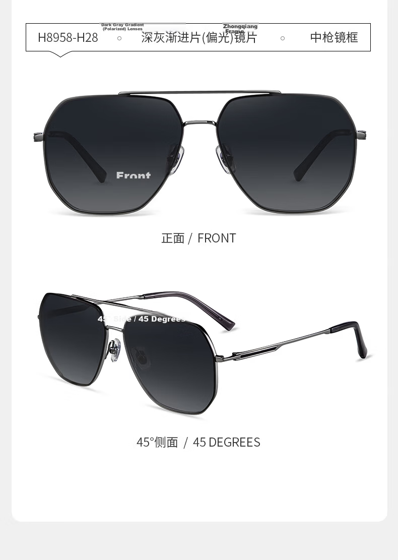 Helen Keller Day and Night Photochromic Glasses Unisex HD Driving Aviator Sunglasses H8958Y27 12