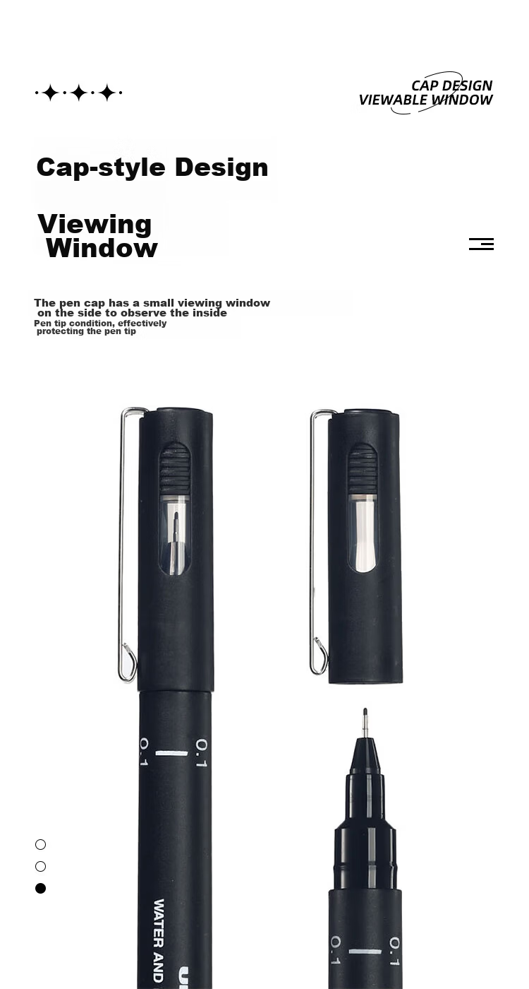Uni Mitsubishi [Back to School] 0.03mm Water-Based Technical Drawing Pen PIN-200 Art Design Outlining Pen Black Barrel Black Ink Single Pack 6