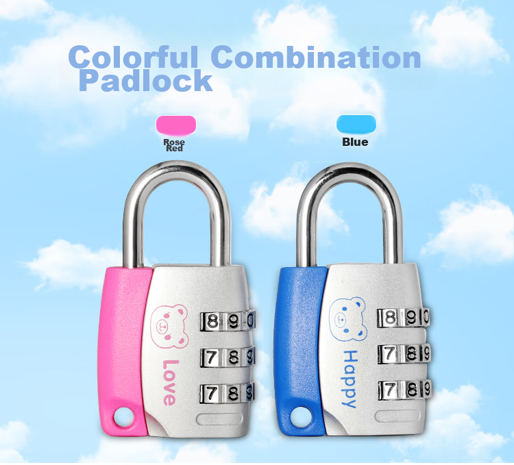 Aoben Password Lock Padlock Waterproof Dormitory Gym Locker Lock 35mm Black Student 7610C 1