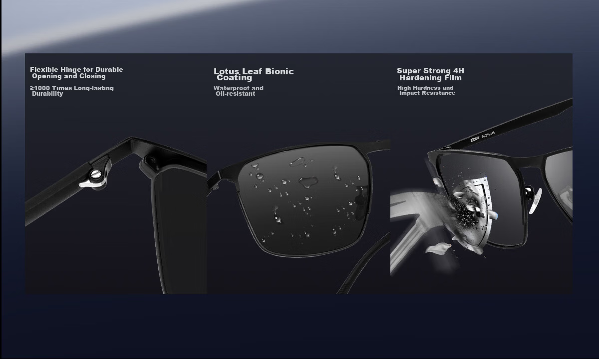 ZIPPO USA Carbon Fiber Sunglasses HUD Heads-Up Display Photochromic Polarized Driving Glasses 75858E77 Qixi Festival 10