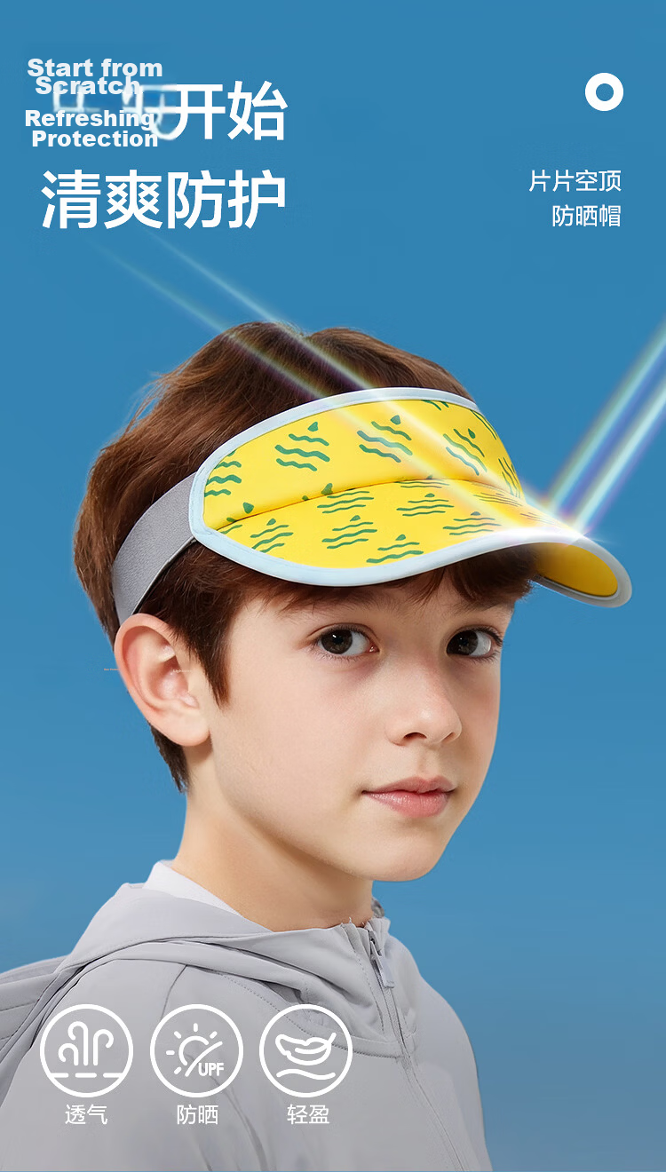 BALABALA Kids Summer Open-Top Hat Unisex Color-Block Sun Protection Comfortable Lightweight Outdoor Cap 209225160201 4