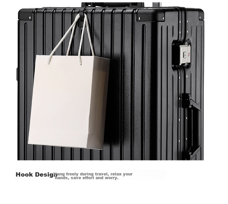 Semir Luggage Business Trolley Travel Suitcase Universal Password Lock Black (Upgraded Aluminum Frame) 20 Inch 14