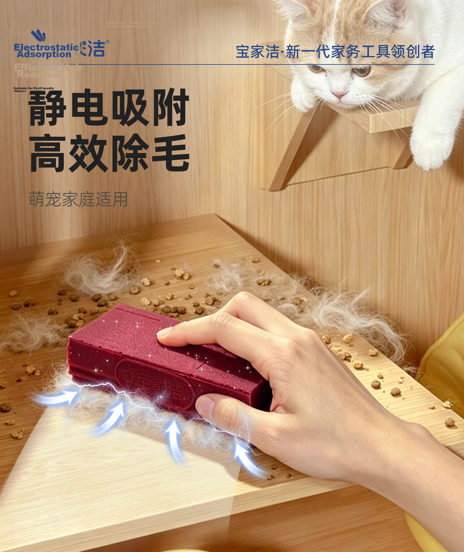 Baojia Jie Oke Cotton Magic Sponge Cleaner Stain Removal Cleaning Tool Cloth Desktop Wiper 5