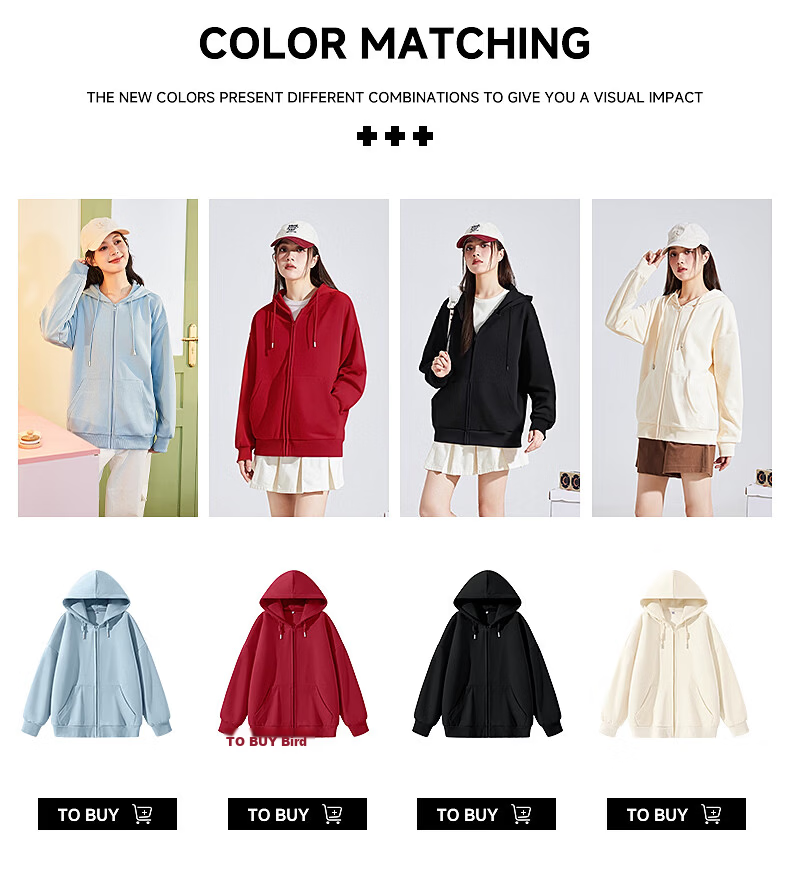 TonLion Women's Heavyweight Hoodie Cardigan Jacket Casual Loose Fit Trendy Small Size Spring Autumn New Arrival 3