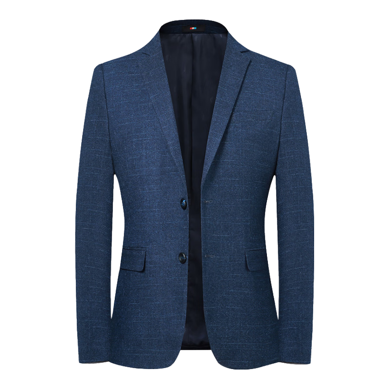 FIRS Suit Jacket for Men, Spring And Autumn Style, Business Casual Middle-Aged Suit, Single-Breasted Blazer, Formal Wear, Professional Attire, Outerwear Suit, 9836 Navy Blue, Size 185