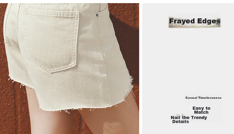 Semir Women's Summer Denim Shorts Frayed Distressed Vintage A-Line Street Style Straight Pants 2026 Model 109326122007 12