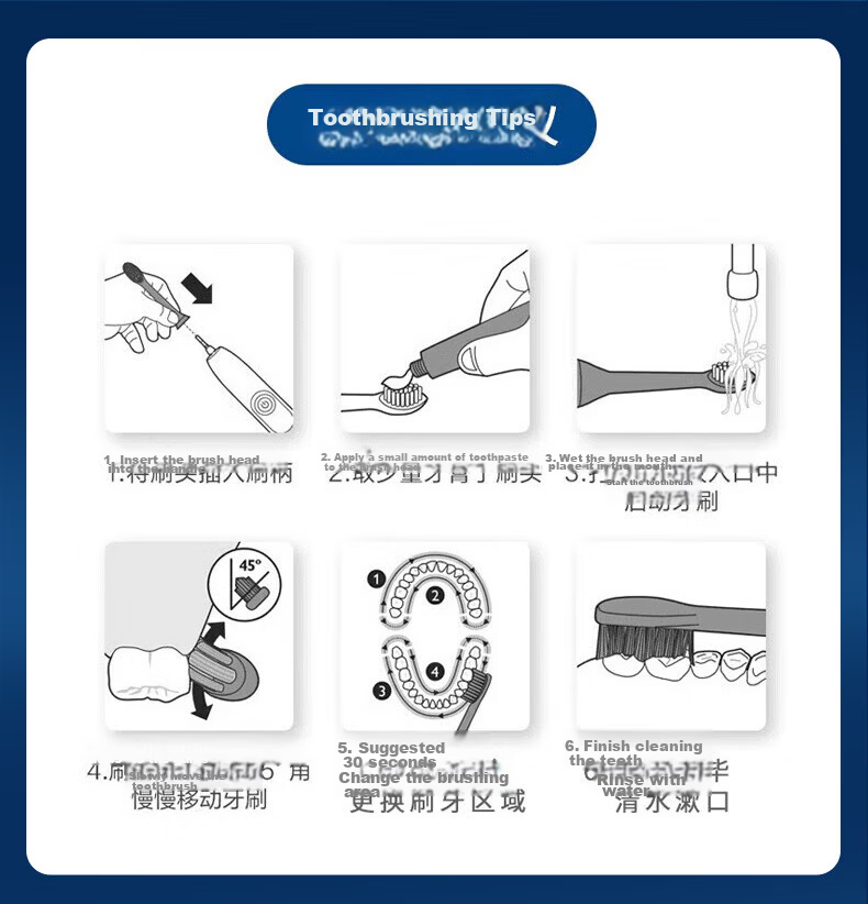 MUBE Compatible Philips Electric Toothbrush Heads for HX6063/67/96/5181/61/71 HX3/5/6/9 Series 7