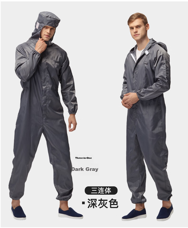 HANYANGCLEAN Anti-Static Coverall Cleanroom Suit Dustproof Paint Protective Workshop Workwear White 3XL 13