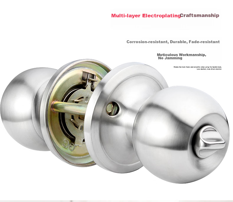 BLOSSOM Spherical Lock Indoor Door Lock Plastic Steel Aluminum Alloy Toilet Bathroom Lock 587 Three-Bar 3-5 4