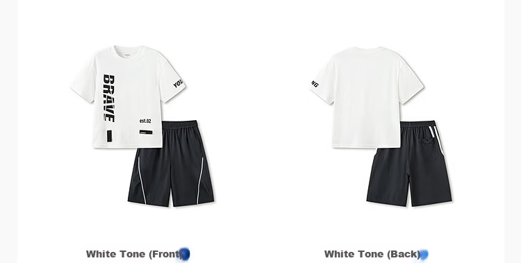 BALABALA Boys' Short-Sleeve Set, Children's Two-Piece Outfit for Older Kids, 2026 New Summer Style, Moisture-Wicking Quick-Dry T-Shirt And Pants 47
