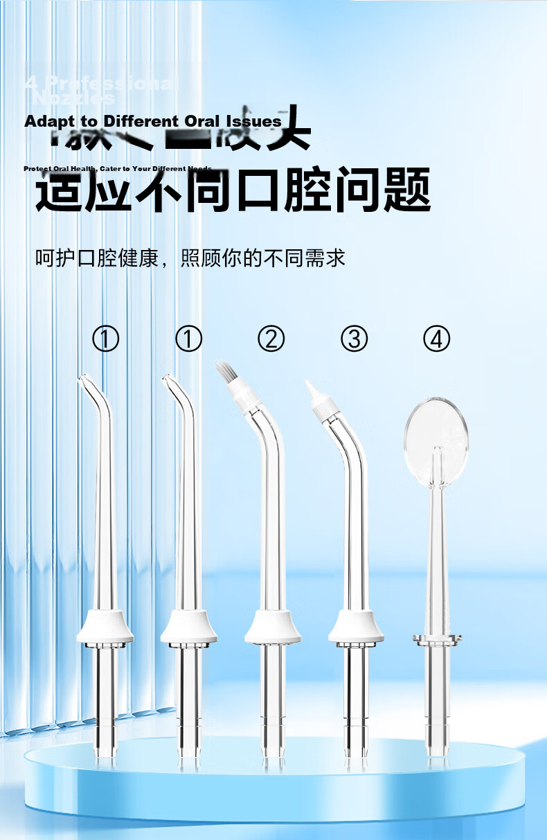 BILESHI Portable Water Flosser, Dental Irrigator, Oral Irrigator, Water Flosser, Tartar Remover, Ozone Sterilizer, Gift for Boyfriend, Girlfriend, Father's Day Present FC3810 9