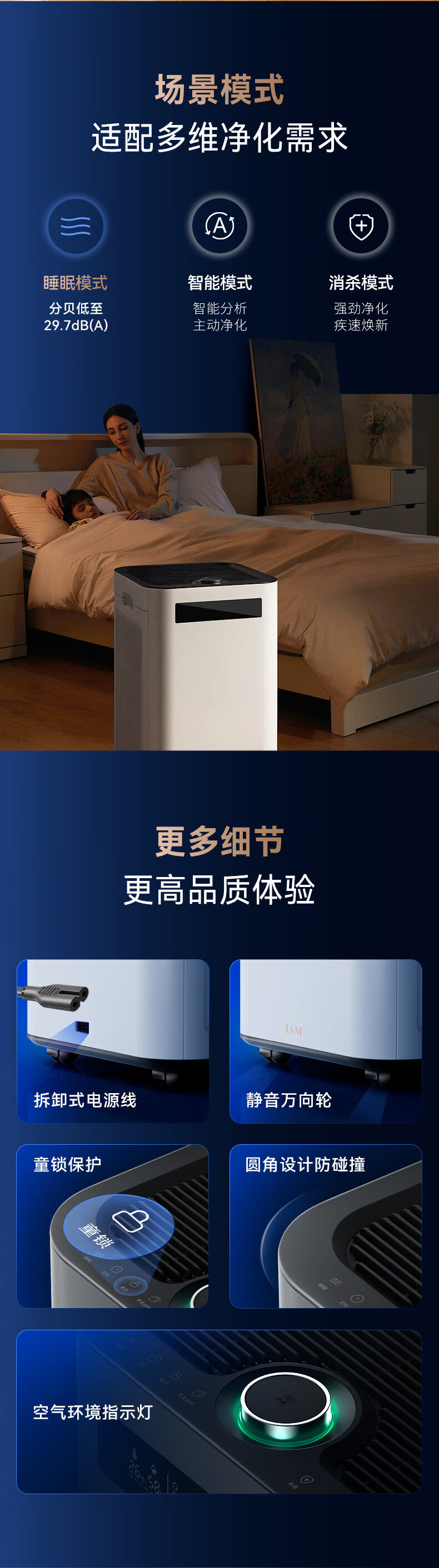 IAM Air Purifier Removes Formaldehyde, Smog, Bacteria, Viruses, Allergens, Home Negative Ion Health Commission Registered Disinfection Machine Carbon Cube 3-Year Long-Lasting Formaldehyde Decomposition M8 Pro 16