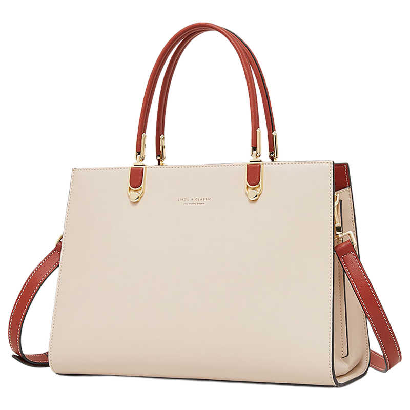 Geshiman Women's Minimalist Shoulder Crossbody Bag Large Capacity Commuter Mom Bag Birthday Gift 7231 Beige