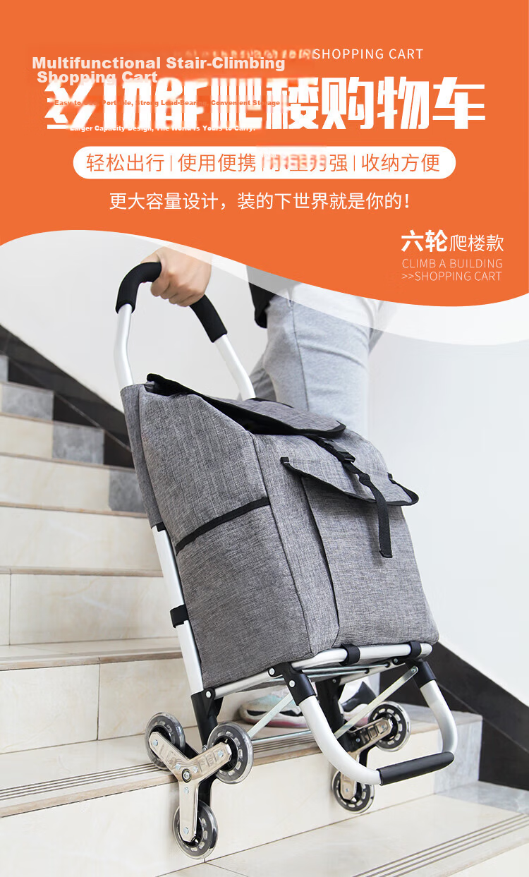 Xinyue Changhui Foldable Shopping Cart Portable Trolley for Elderly Household Grocery Cart with Telescopic Handle 1