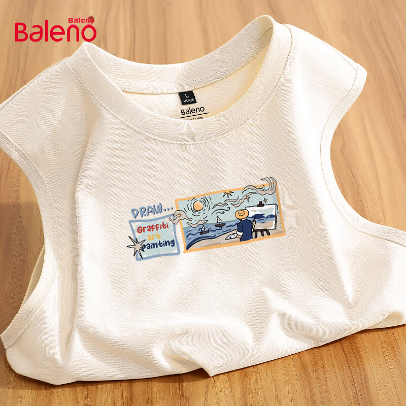 Baleno Cotton Men's Summer Vest Casual Fresh Sports Sleeveless Basic Simple Hong Kong Style Ins Versatile Trendy Men's Tank Top 20