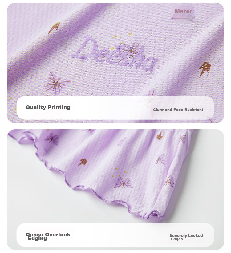 DEESHA Girls' Summer Thin Cotton Mesh Breathable Nightgown Kids Sleepwear Sweet Dream Kitten Dress 150cm 12