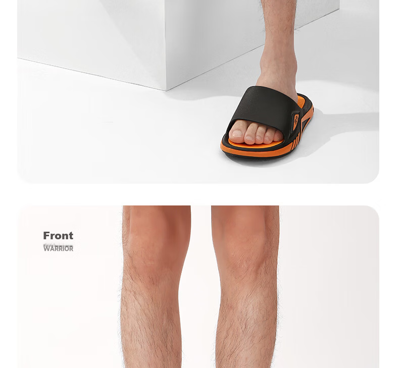 Warrior Official Men's Slippers 2026 Summer Non-Slip Wear-Resistant Slide Sandals White Black Model A Size 42-43 14