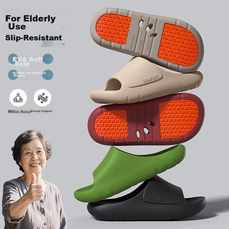 Gojaman Men's EVA Slippers Non-Slip Bathroom Indoor Outdoor Couple Thick Sole Silent Anti-Odor Cool Slippers 16
