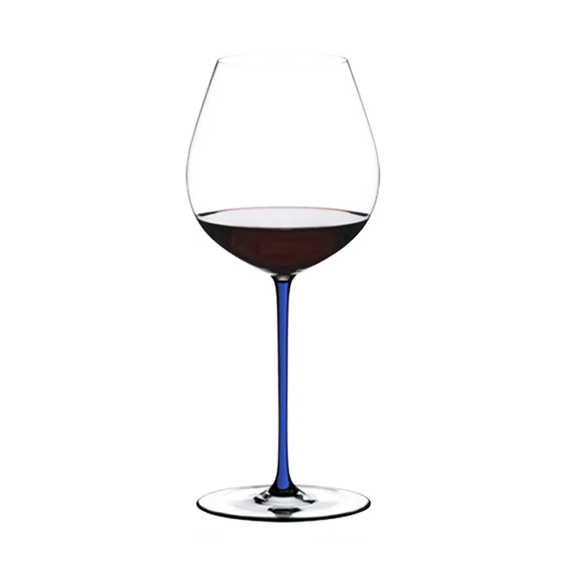 RIEDEL Wedding Gift Sparkling Black Pinot Noir Wine Glass Blue Stem Handmade 705ml Single Piece